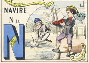 N: navire - Spiele Alphabet, ca. 1890 von Unbekannt