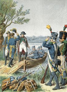 Napoleon I. auf der Insel Lobau mit André Massena (1809)