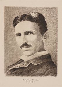 Nikola Tesla, kroatisch-serbischer Ingenieur, Physiker und Erfinder, um 1885 von Unbekannt