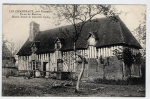 Normandie, Orne (61), Les Champeaux: Blick auf den Bauernhof von Ronceray, Heimat von Charlotte Corday (1768-1793) - Postkarte Ende 19. Anfang 20. Jahrhundert von William M. Timlin
