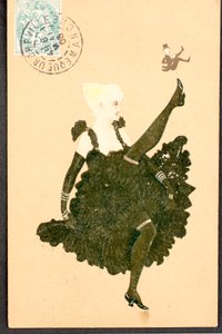Alte Postkarte/Französischer Cancan/Frau der Belle Époque von William M. Timlin