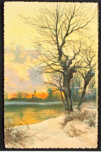 Alte Postkarte Winterlandschaft