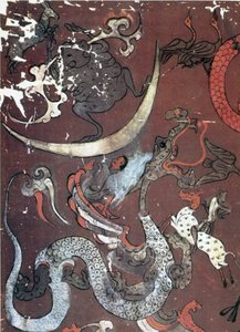 Gemälde des Mondes und eines Drachen, China, Anfang 1. Jahrhundert v. Chr. von Unbekannt