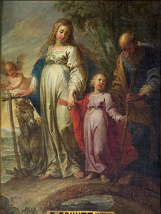 Pfarrkirche Onze-Lieve-Vrouw. Innenansicht. Epitaph. Das zentrale Gemälde. "Die Heilige Familie". von Unbekannter Künstler