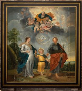 Pfarrkirche (Parochiekerk Onze-Lieve-Vrouw-Hemelvaart). Innenansicht. Die Heilige Familie (?) von Unbekannter Künstler