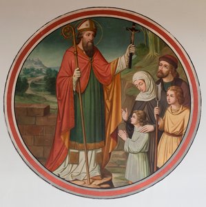 Pfarrkirche (Sint-Denijs-Boekel, Parochiekerk Sint-Denijs). Südschiff. Ein Wandgemälde