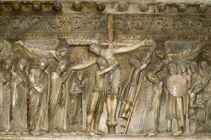 Parma Emilia Romagna Italien Piazza del Duomo im Dom Desposizione Abnahme vom Kreuz von Benedetto Antelami 1178 von Unbekannt