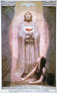 Parsifal mit Gral, Kundry stirbt von Unbekannter Künstler