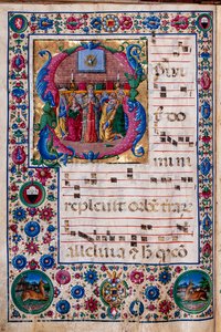 Piccolomini-Bibliothek: Chorbuch, cod. 23.8, ff. 100v mit „Pfingsten“