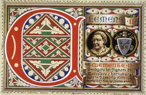 Papst Clemens II. (1046-1047). Chromolithographie von 1903