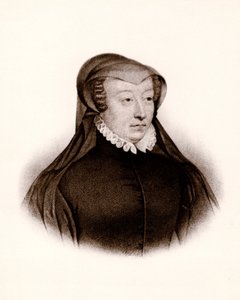 Porträt von Caterina de Medici (1519-1589). Königin von Frankreich, Gravur des 19. Jahrhunderts