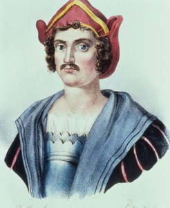 Porträt von Christoph Kolumbus (1441-1506) von Dolfino (Lithographie)