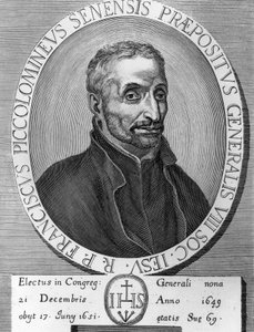 Porträt von Francesco Piccolomini (1582-1651), italienischer Jesuit, war Generaloberer der Gesellschaft Jesu von 1649 bis 1651, Gravur von William M. Timlin