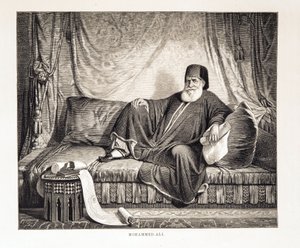 Porträt von Mehemet Ali (1769-1849), Vizekönig von Ägypten. Illustration aus dem Atlas von Ägypten