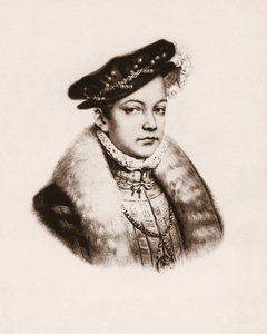 Porträt des Königs von Frankreich Franz II. (1544-1560) Gravur des 19. Jahrhunderts von Unbekannter Künstler