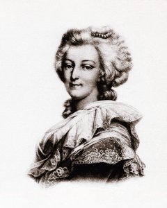 Porträt der Königin von Frankreich Marie Antoinette von Österreich (1755-1793) Gravur des 19. Jahrhunderts von Unbekannter Künstler
