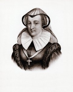 Porträt der Königin von Frankreich Marie Stuart (Marie Iere von Schottland) (1542-1587). Gravur des 19. Jahrhunderts