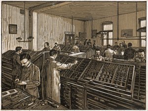 Druckerei in Budapest (Gravur, ca. 1910)