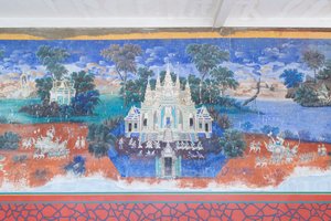 Reamker-Fresken, die die Wände des Königspalastkomplexes in Phnom Penh, Kambodscha schmücken von Unbekannter Künstler