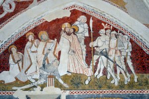 Romanische Kunst: Episode aus dem Leben Christi (Fresko)