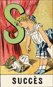 S: Erfolg - Gravur aus ABCD der kleinen Mädchen. Pellerin & Cie, Drucker-Verleger, Epinal, um 1890. Serie A. Maße: 19 x 13,5 cm.