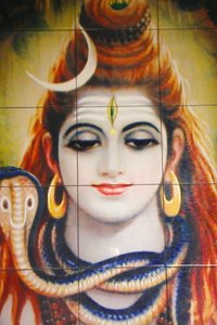 Shree Hindu-Tempel, Leicester. Shiva-Mosaik. Vereinigtes Königreich