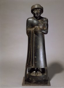 Statue von Gudea, Prinz von Lagash, Neusumerisch, aus Telloh, antikes Girsu, ca. 2130 v. Chr.
