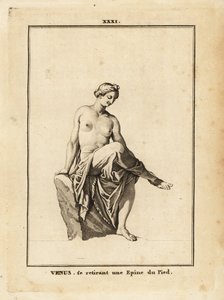 Statue der Venus, römische Göttin der Liebe, Schönheit, Sexualität und Fruchtbarkeit, entfernt einen Splitter von ihrem Fuß von Unbekannt
