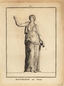 Statue einer Bacchantin, Anhängerin des römischen Weingottes Bacchus, mit Trauben