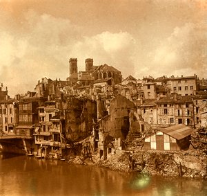 Stereoskopische Glasplatte über den Ersten Weltkrieg