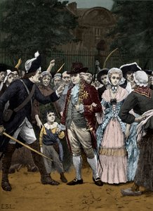 Die französische Königsfamilie auf dem Weg zur Versammlung 1792