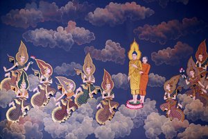 Das Leben des Buddha, Wandfresko, Wat Botum Tempel, Phnom Penh, 2022