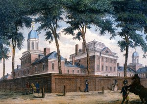 Das Pennsylvania Hospital in Philadelphia, um 1800 (Gravur) von Unbekannter Künstler