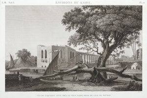 Das Aquädukt in Alt-Kairo, von der Insel Roudah, Ägypten, ca. 1798 von Unbekannt