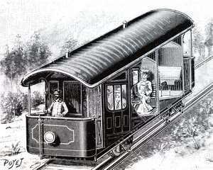 Das Elektroauto auf der Vesuv-Standseilbahn
