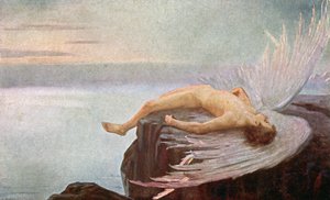 Der Sturz des Ikarus. Illustration von E. N. Klakatschewa, Ungarn