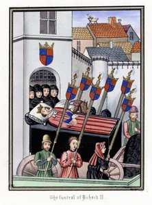 Der Leichenzug von König Richard II. von England (1367-1400), verlässt die Burg von Pontefract zur Kathedrale von Saint Paul in London (England) von Unbekannter Künstler