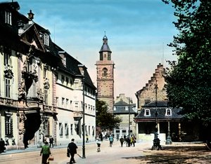 Die historischen Häuser in der Stadt Erfurt von Unbekannter Künstler