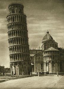 Der schiefe Turm und die Apsis des Doms (Duomo) von Pisa im Jahr 1925 von Unbekannt