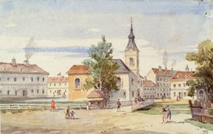 Thurykapelle und Thurybrücke am Alsbach in Wien von Unbekannter Künstler