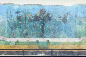 Triclinium des Hauses der Livia, Fresko, 20 - 10 v. Chr., Nationalmuseum von Rom (Museo Nazionale Romano), Rom, Italien von Unbekannter Künstler