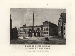 Ansicht des Quirinalspalastes und Platzes, Palazzo del Quirinale und Piazza del Quirinale, Rom