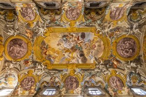 Ansicht der Decke, Kirche von Nunziatina, Todi, Umbrien, Italien