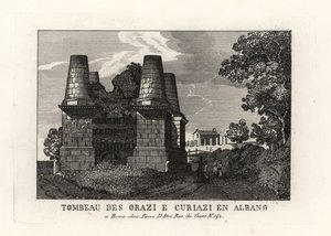 Ansicht der Ruinen des Mausoleums der Horatier und Curiatier an der Via Appia, Rom von Unbekannt