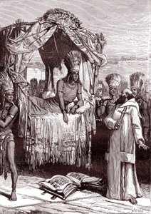 Vincent de Valverde und ATAHUALPA