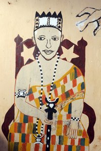 Voodoo-Wandmalerei auf einem Kloster, Togoville, Togo