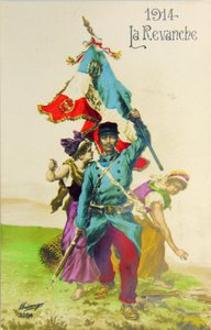 Krieg 14/18, Rache, frühes 20. Jahrhundert (Postkarte) von Unbekannter Künstler