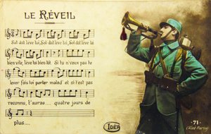 Krieg 14/18 Das Erwachen, Anfang des 20. Jahrhunderts (Postkarte) von Unbekannter Künstler