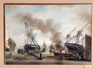 Aquarell von A. Roux. 19. Jahrhundert Marseille, Musée du Vieux Marseille von Unbekannter Künstler
