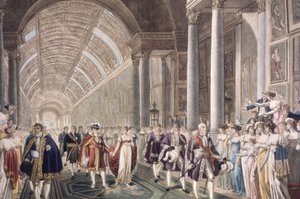 Hochzeit von Napoleon I. und Marie-Louise im Louvre-Palast, ca. 1810 (Gravur) von Unbekannter Künstler